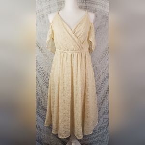 NWT Torrid Ivory Lace Cold Shoulder Skater Dress 14/16